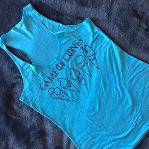 Blue Tank Workout Top “Game of Cones”